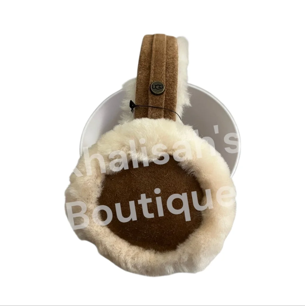 BNIB NWT UGG Women's Water Resistant Sheepskin Earmuffs with Embroidered Logo - Picture 10 of 16